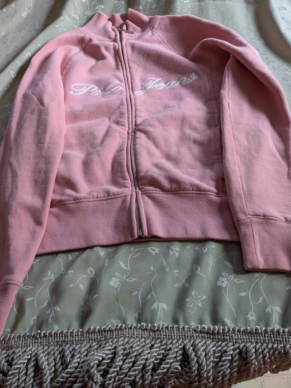 Vtg-rare find, Polo Jean Co,Ralph Lauren, pink zip up stretch fleece jacket,Sm/C